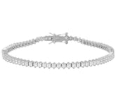 Diamonique Sterling Silver Princess-cut Tennis Bracelet, 7-1/4"